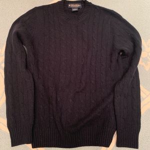 Brooks Brothers Black Cashmere Cable Knit Sweater